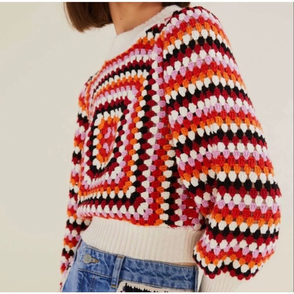 Farm Rio Knit Multi Color Sweater | Medium